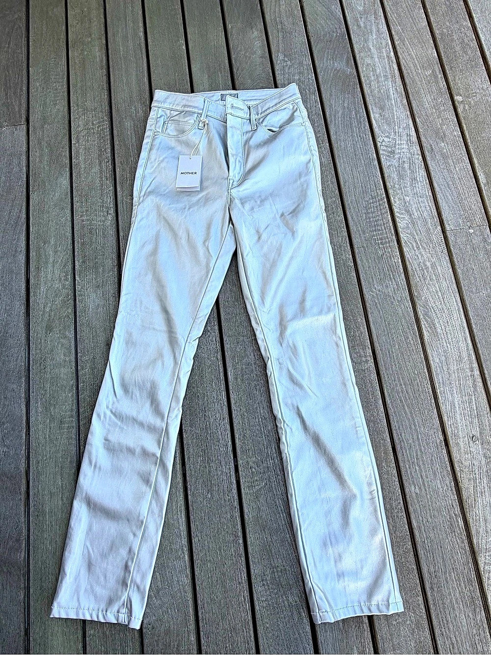 MOTHER The Dazzler Skimp Skinny Jeans silver Waist 27 NWT
